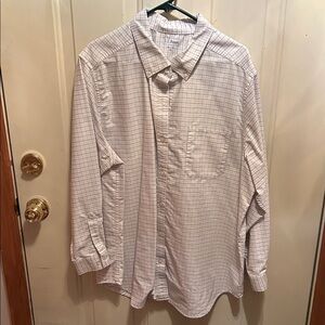 L.L. Bean Women's White Plaid Button Down Shirt